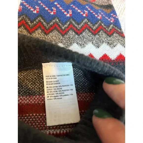 AE Ahh-mazingly Soft Aztec Fox CandyCane Lounge Pajama Pants Women's Size M - Picture 6 of 8